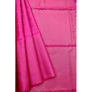 Pink - Pure Handloom Soft Silk Saree