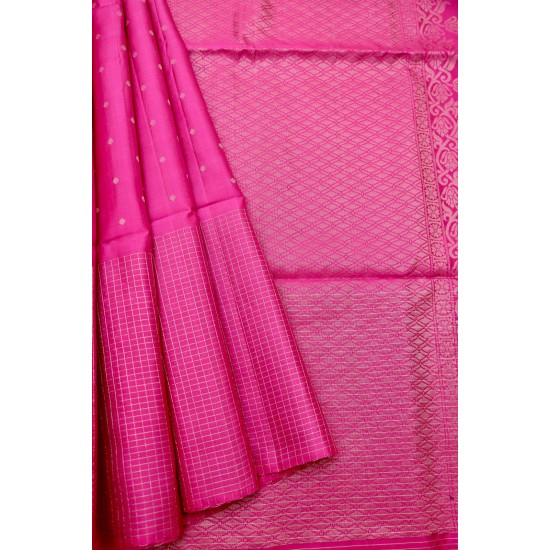 Pink - Pure Handloom Soft Silk Saree