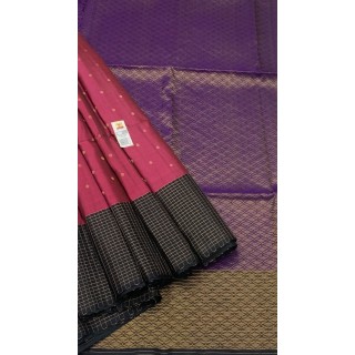 Magenta - Pure Handloom Soft Silk Saree