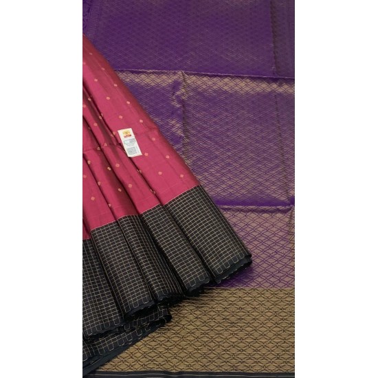 Magenta - Pure Handloom Soft Silk Saree