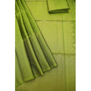Pistachio green - Pure Handloom Soft Silk Saree