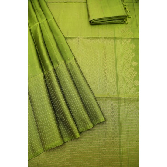 Pistachio green - Pure Handloom Soft Silk Saree