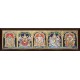 Balaji, Lakshmi, Ganesha, Saraswathi and Murugan - 5 Panel Tanjore Painting
