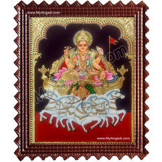 Suryanarayanan - Lord Surya Dev Tanjore Painting