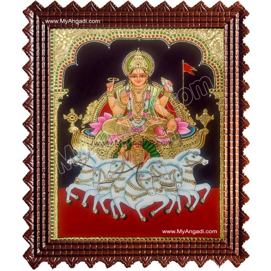 Suryanarayanan - Lord Surya Dev Tanjore Painting Suryanarayanan - Lord Surya Dev Tanjore Painting