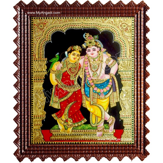 Krishna and Radhe Tanjore Painting