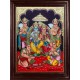 Ram Darbar - Ram with Sita, Hanuman, Lakshmanan Bharathan and Shatrughna Tanjore Painting