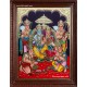 Ram Darbar - Ram with Sita, Hanuman, Lakshmanan Bharathan and Shatrughna Tanjore Painting