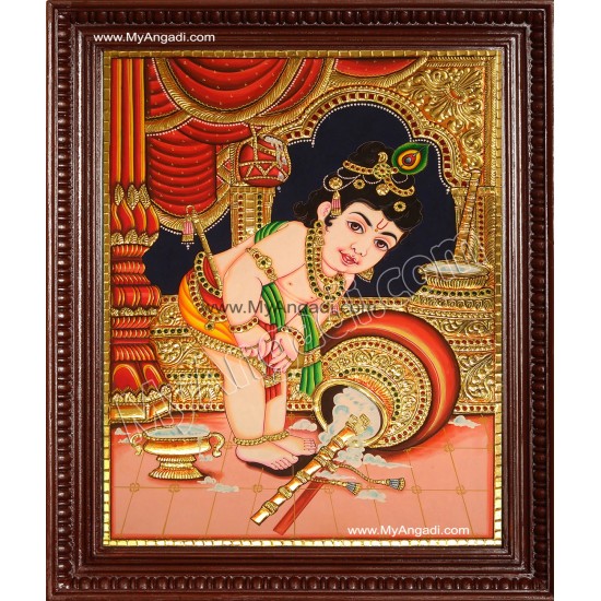 Butter Krishna Tanjore Painting Butter Krishna Tanjore Painting