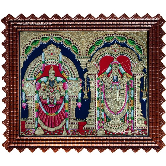 Venkatachalapathi and Alamelu Tanjore Painting