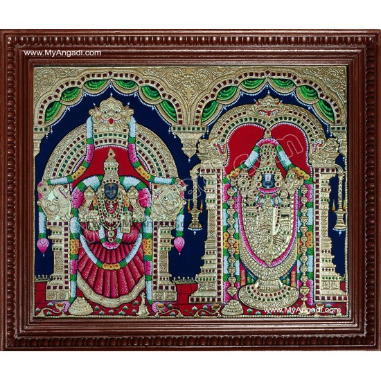 Venkatachalapathi and Alamelu Tanjore Painting
