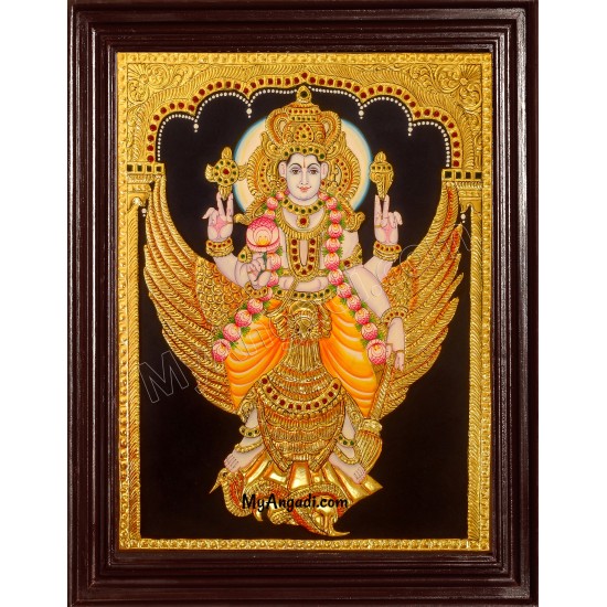 Vishnu in Garudan Tanjore Painting Vishnu in Garudan Tanjore Painting