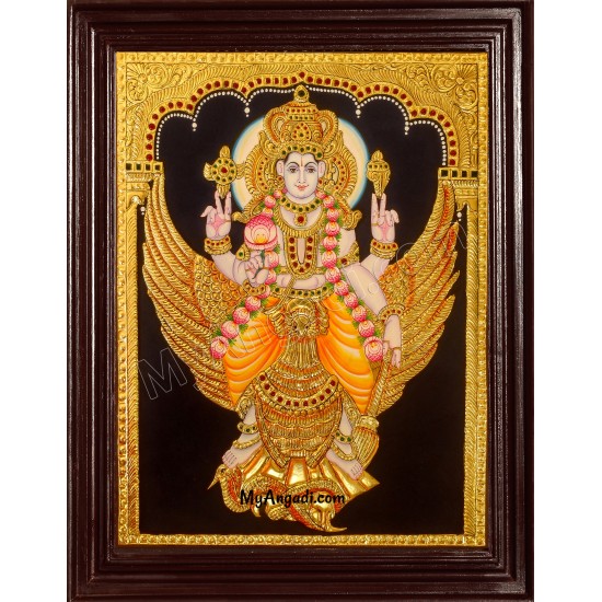 Vishnu in Garudan Tanjore Painting