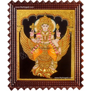 Vishnu in Garudan Tanjore Painting