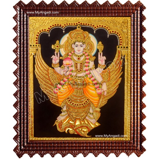 Vishnu in Garudan Tanjore Painting Vishnu in Garudan Tanjore Painting