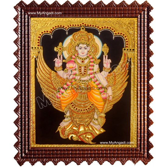 Vishnu in Garudan Tanjore Painting