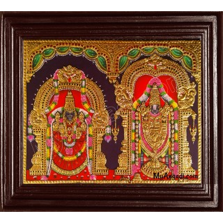 Tirupati Venkatachalapathi and Alamelu Tanjore Painting