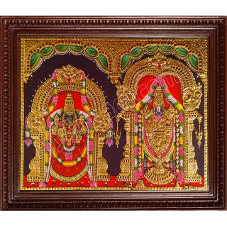 Tirupati Venkatachalapathi and Alamelu Tanjore Painting