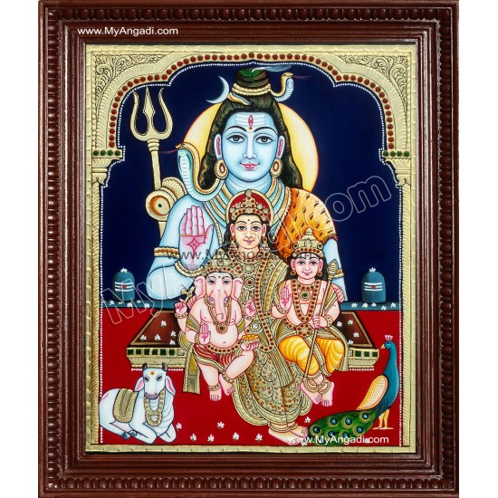 Shiva Family Tanjore Painting