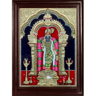 Meenakshmi Amman - Vaira Greedam Tanjore Painting