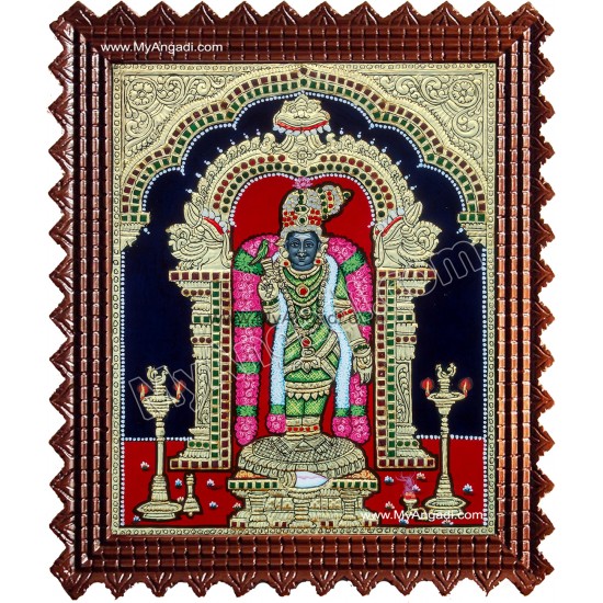 Meenakshmi Amman - Vaira Greedam Tanjore Painting Meenakshmi Amman - Vaira Greedam Tanjore Painting