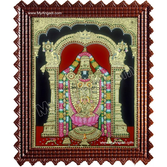 Balaji with Lakshmi Tanjore Painting Balaji with Lakshmi Tanjore Painting