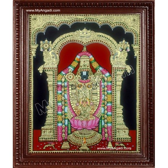 Balaji with Lakshmi Tanjore Painting Balaji with Lakshmi Tanjore Painting