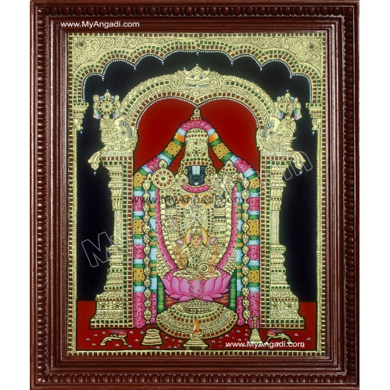 Balaji with Lakshmi Tanjore Painting