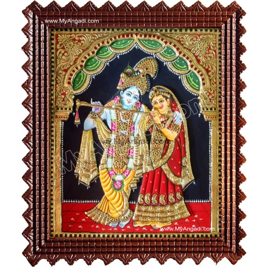 Radha Krishna Embossed Tanjore Painting Radha Krishna Embossed Tanjore Painting