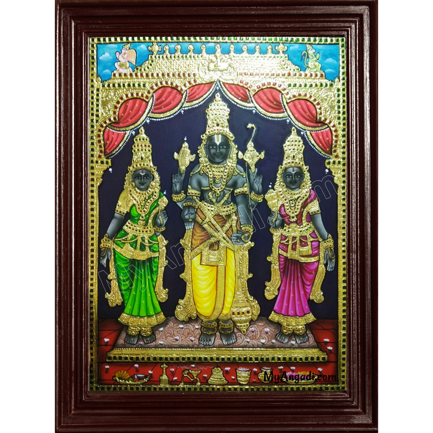 Azhagar Function Koodal Azhagar / Kal Azhagar Tanjore Painting
