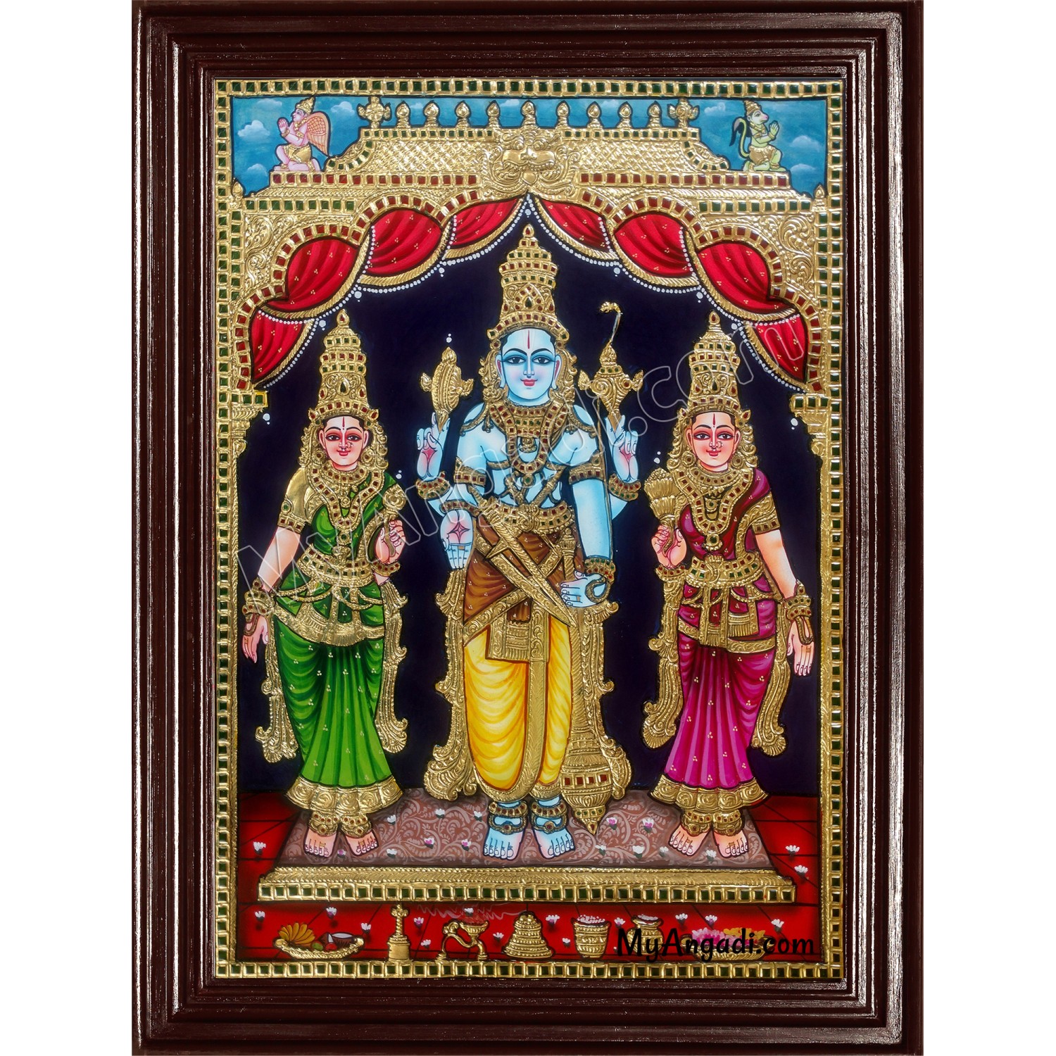 Azhagar Function Koodal Azhagar / Kal Azhagar Tanjore Painting