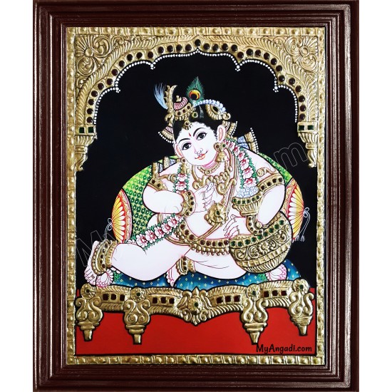 Butter Krishna Tanjore Painting Butter Krishna Tanjore Painting