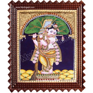 Punnai Mara Krishna Tanjore Painting