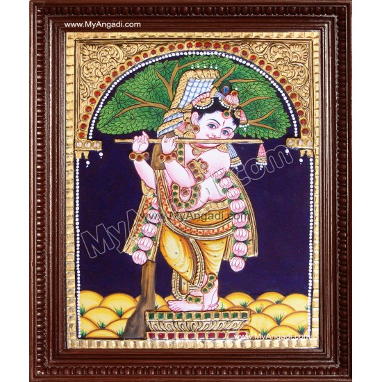 Punnai Mara Krishna Tanjore Painting Punnai Mara Krishna Tanjore Painting