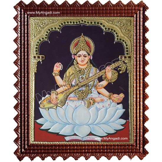 Saraswati Tanjore Painting Saraswati Tanjore Painting