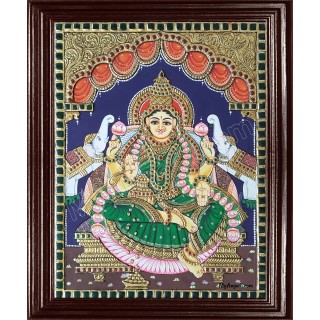 Gaja Lakshmi Tanjore Painting