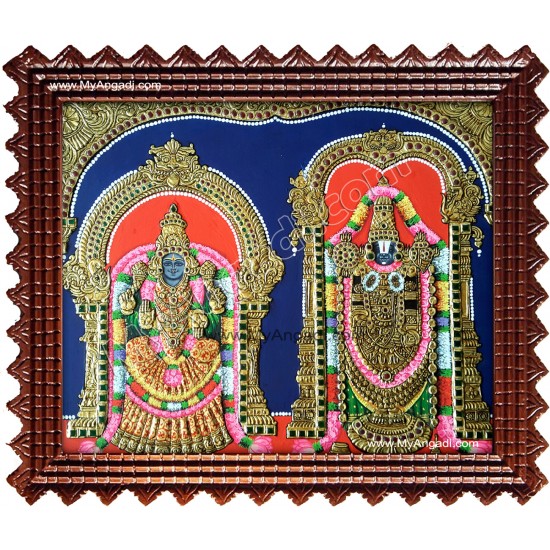 Balaji and Thaayar Tanjore Painting