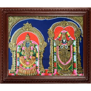 Balaji and Thaayar Tanjore Painting