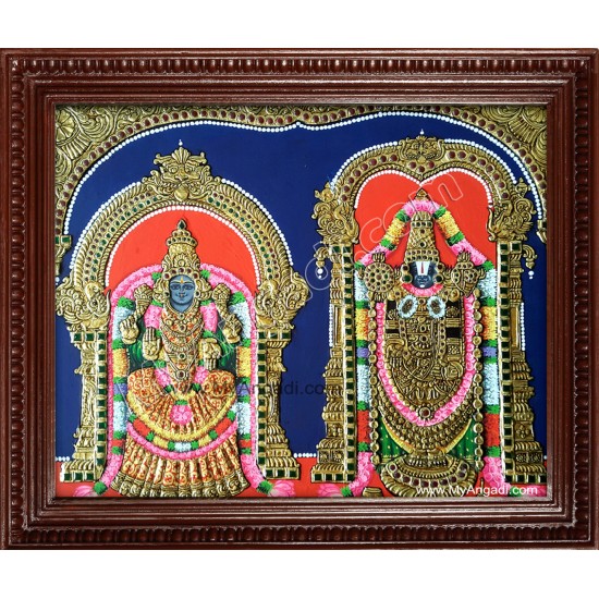 Balaji and Thaayar Tanjore Painting