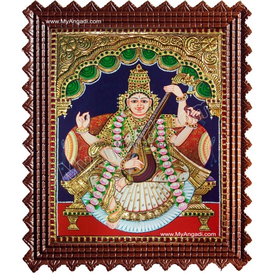 Saraswati Tanjore Painting Saraswati Tanjore Painting