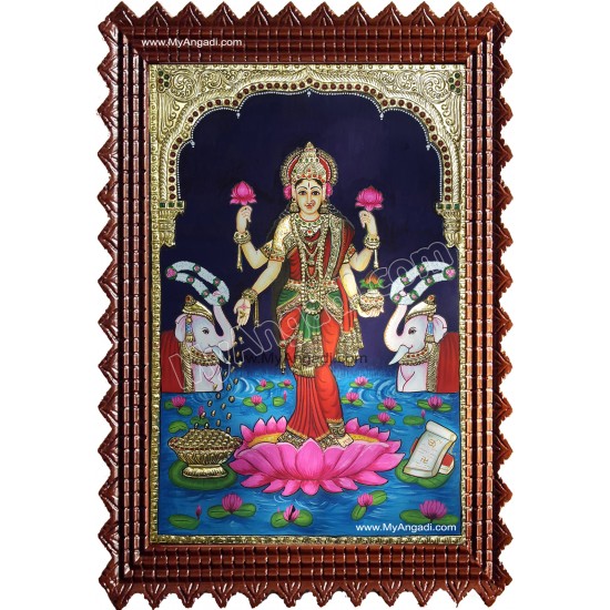 Gaja Lakshmi Tanjore Painting