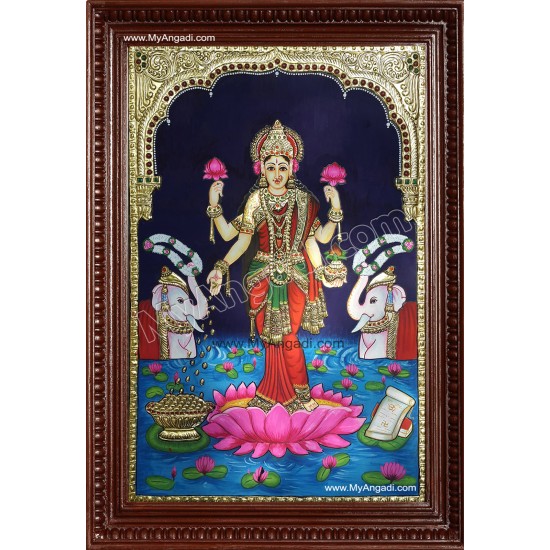 Gaja Lakshmi Tanjore Painting