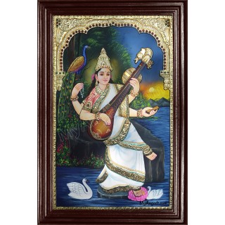 Saraswathi Tanjore Painting