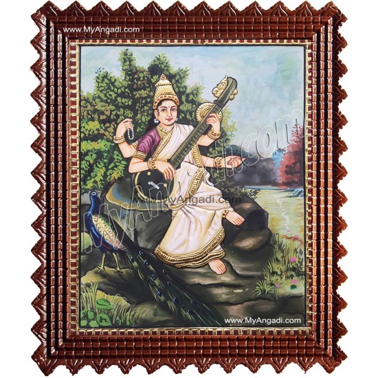 Ravi Varma Saraswathi Tanjore Painting