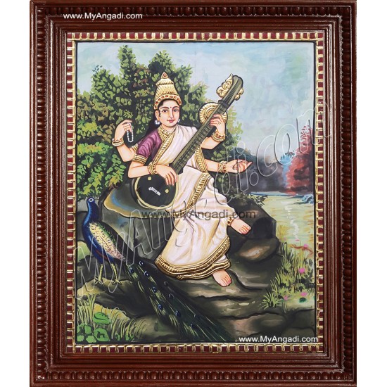 Ravi Varma Saraswathi Tanjore Painting Ravi Varma Saraswathi Tanjore Painting