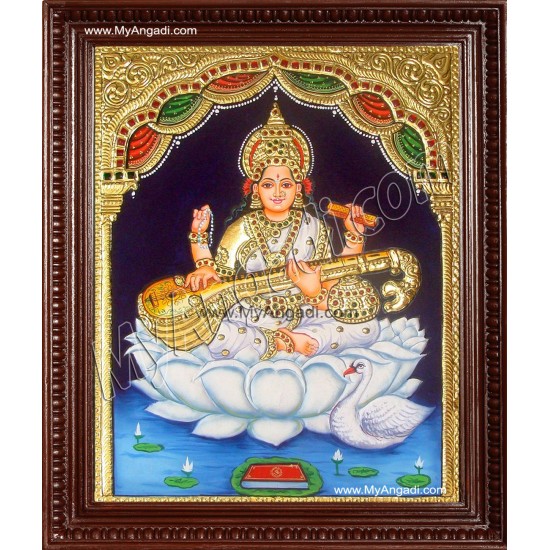 Saraswathi Tanjore Painting