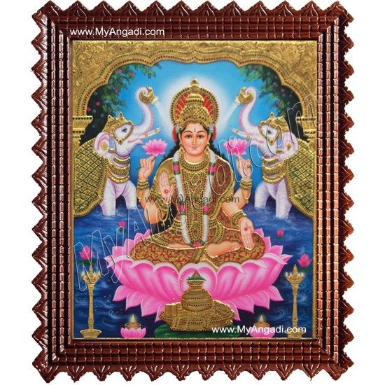 Gaja Lakshmi Tanjore Painting, Gajalakshmi Tanjore Painting