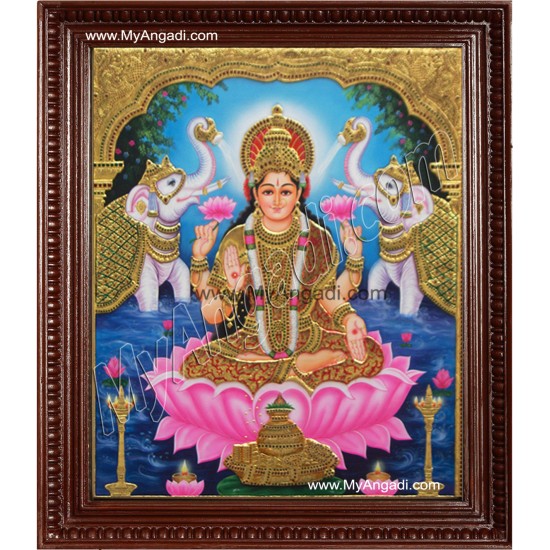 Gaja Lakshmi Tanjore Painting, Gajalakshmi Tanjore Painting