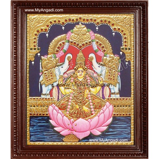 Gaja Lakshmi Tanjore Painting, Gajalakshmi Tanjore Painting