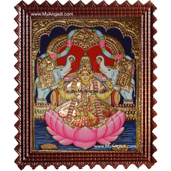Gaja Lakshmi Tanjore Painting, Gajalakshmi Tanjore Painting